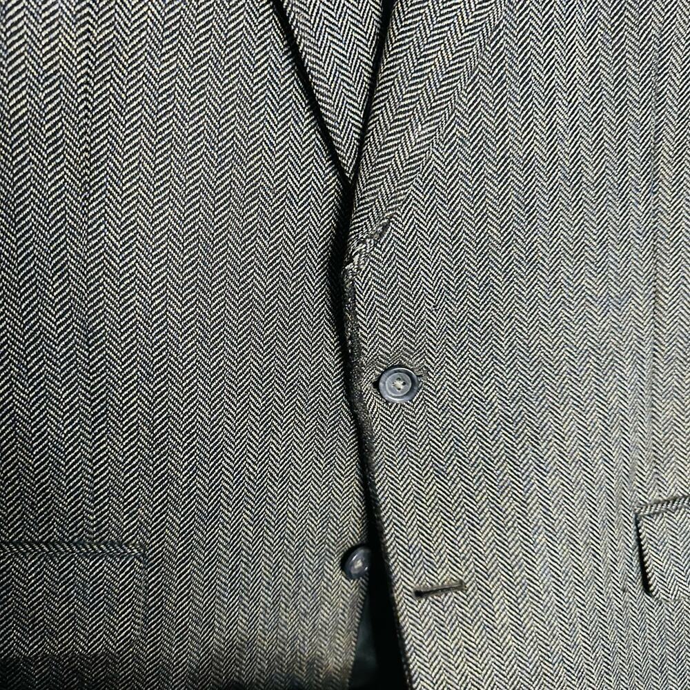BURBERRY London Mens Gray Herringbone 44 Long Wool Silk Blend Blazer Size 44 - Picture 6 of 14